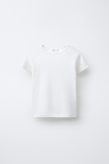 Zara MODAL RAGLAN SLEEVE T-SHIRT - White