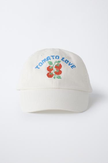 EMBROIDERED TOMATO CAP - White by Zara - Image 3
