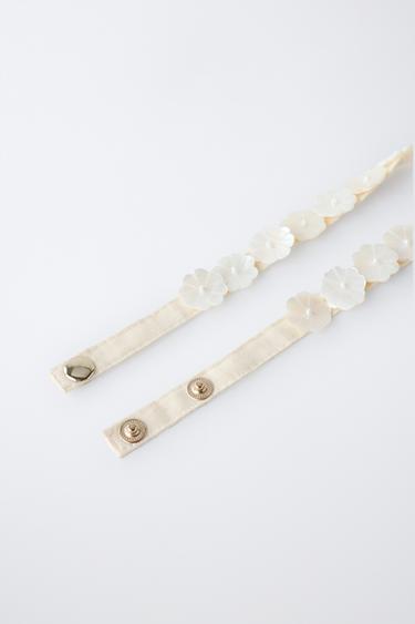 TOUR DE COU FLEURS NACRÉES - Blanc de Zara - Image 1