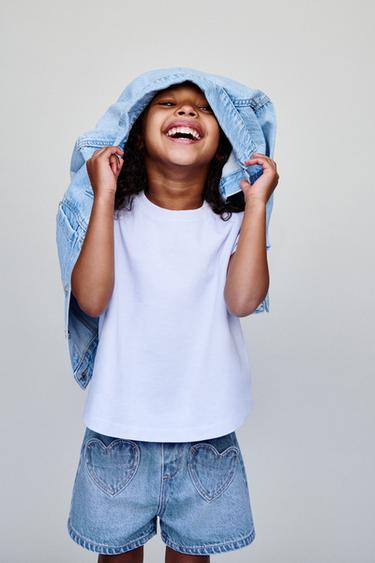 DENIM BERMUDA SHORTS WITH HEART POCKETS - Light blue by Zara