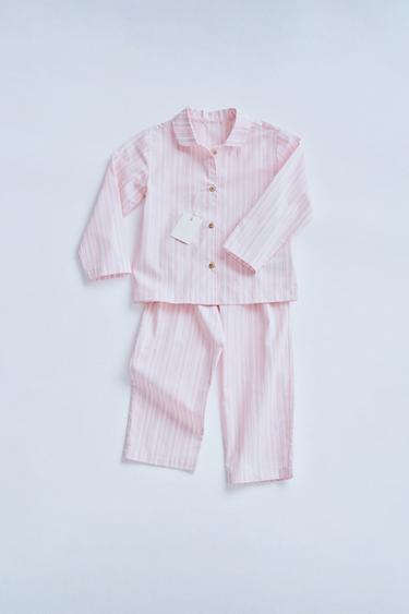 ZARA TIMELESS - GESTREIFTER SCHLAFANZUG IM HEMD-STIL - Rosa von Zara - Bild 0