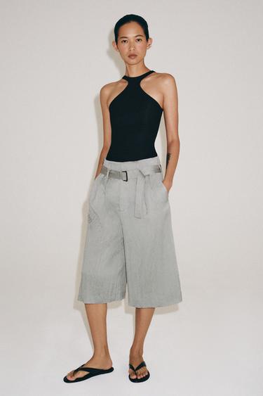 COTTON HALTER TOP - Black by Zara