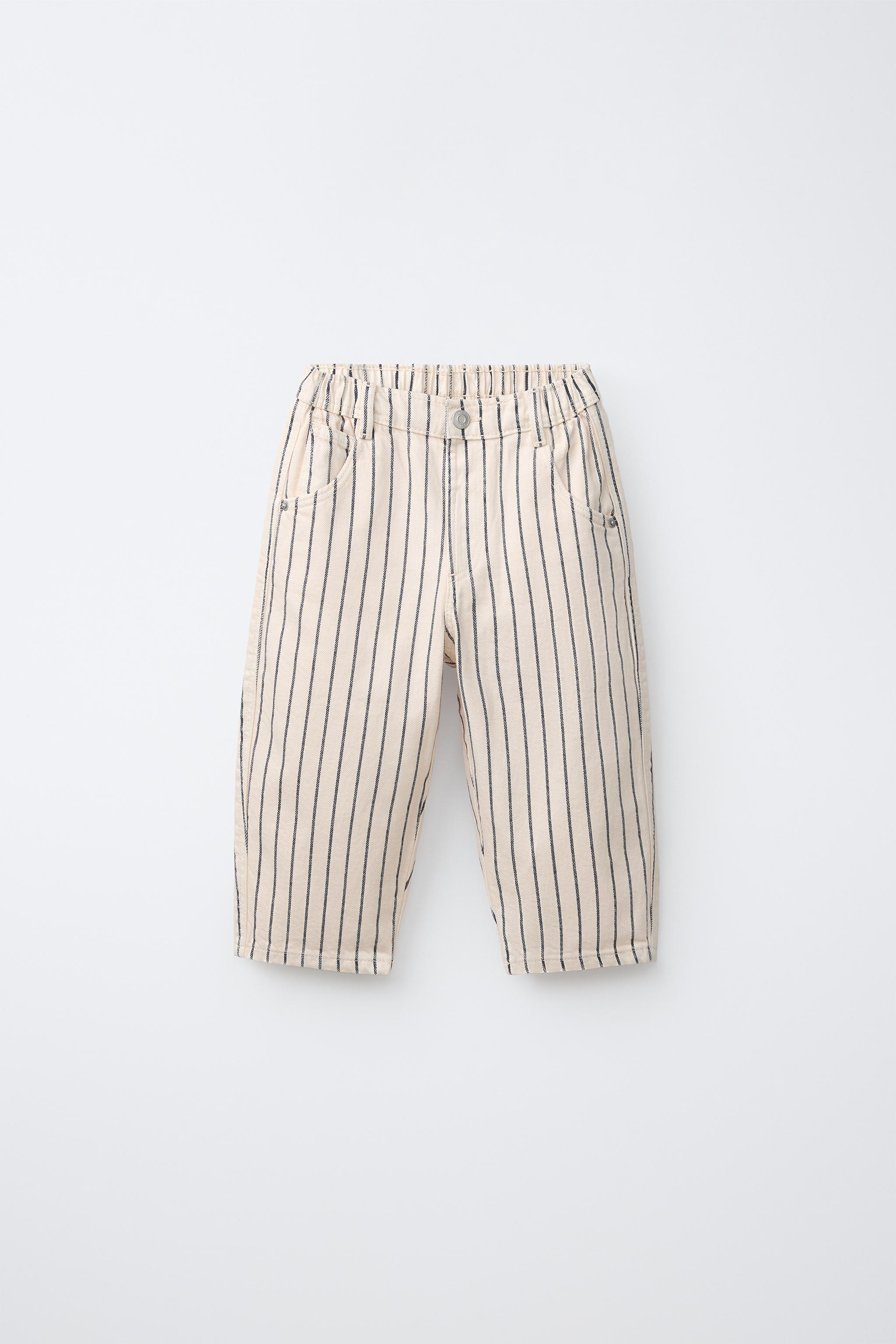 STRIPED BAGGY JEANS