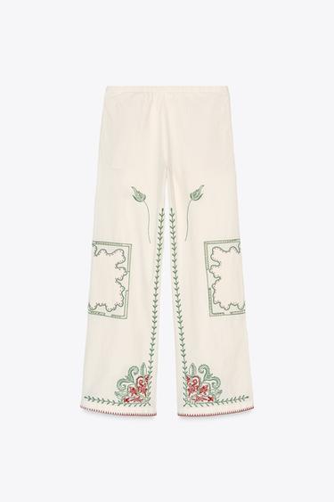 ZW COLLECTION EMBROIDERED TROUSERS - Multicoloured by Zara - Image 5