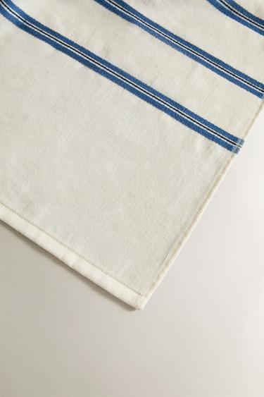 BEACH TOWEL WITH THIN STRIPES - Mid-blue by Zara - Image 2