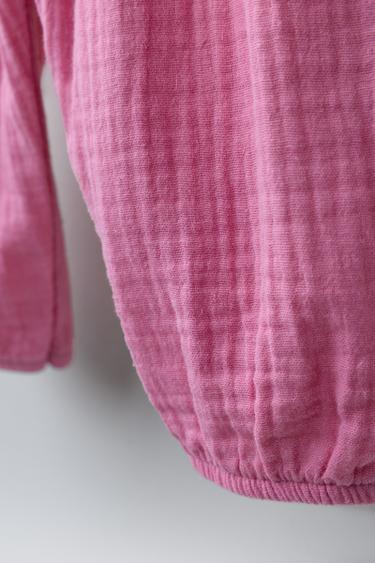 TEXTURED BARREL TROUSERS - Pink by Zara - Image 3