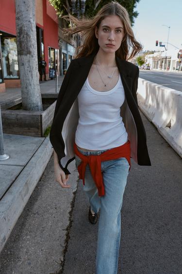 Zaras KAVAJ MED MÖNSTRAD MANSCHETT - Svart