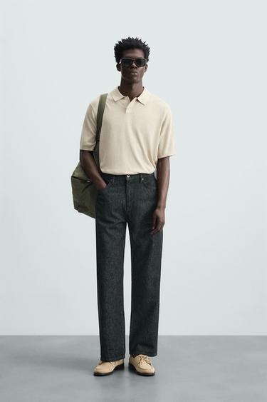 JEANS STRAIGHT FIT ALGODÓN - CÁÑAMO - Azul de Zara - Imagen 0