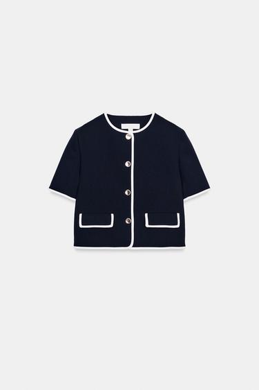 SAKO S KRÁTKÝM RUKÁVEM - Modrá Navy od Zara - Obrázek 0