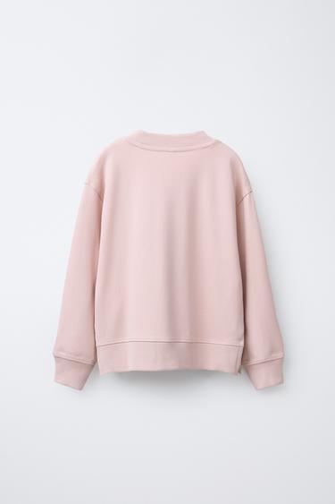 PLAIN PLUSH WIDE LEG SWEATSHIRT AND TROUSERS SET - Pink by Zara - Image 2