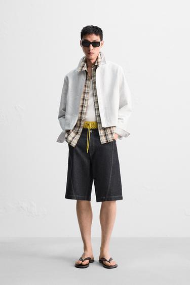 CROPPED FIT JACQUARD JACKET - Light grey by Zara