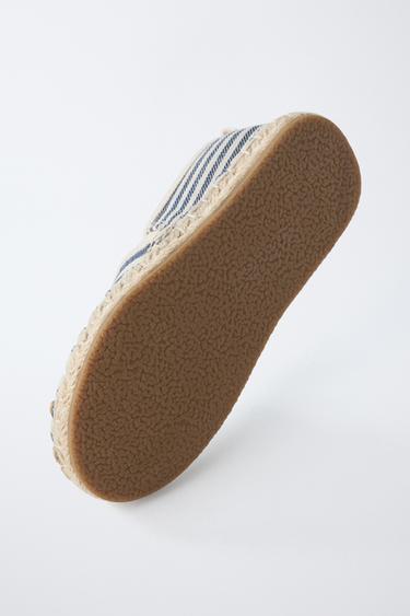 Zara STRIPED ESPADRILLES - Blue