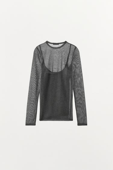DOUBLE LAYER T-SHIRT — Gray marl 2