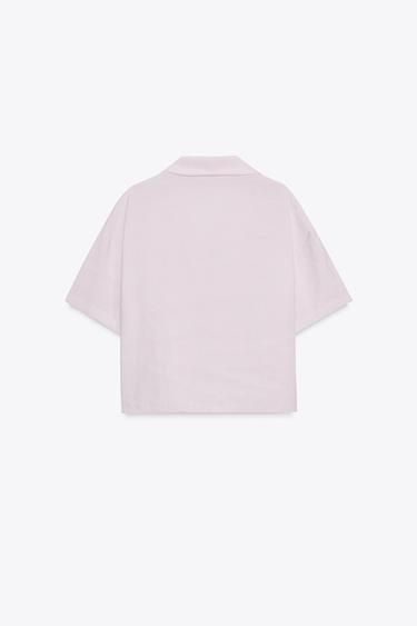 CHEMISE FLUIDE POCHE - Rose pâle de Zara - Image 6