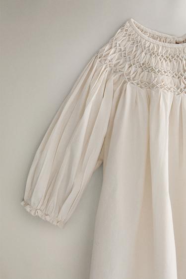 CHILDREN'S SMOCKED DRESS - Cream by Zara - Image 2