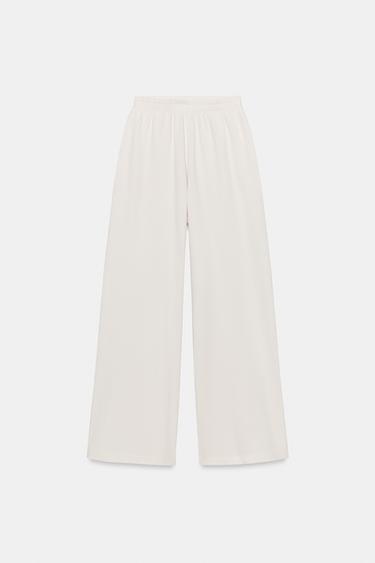 PANTALÓN ANCHO EFECTO LAVADO - Rosa pastel de Zara