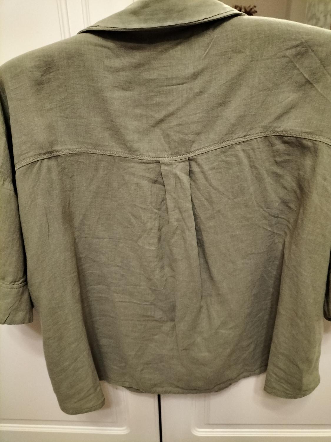 CROPPED LINEN BLEND SHIRT - Image 3