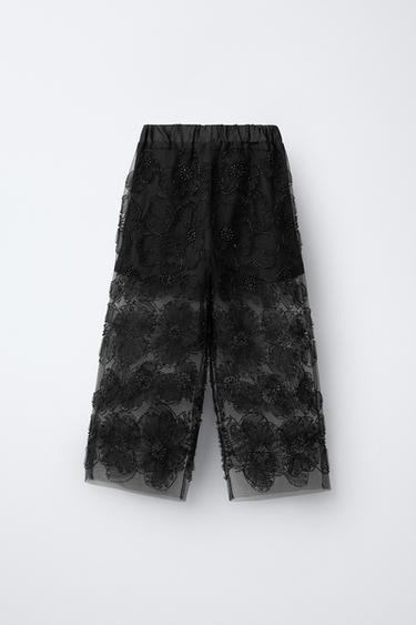 PANTALON EN TULLE FANTAISIE - Noir de Zara - Image 1