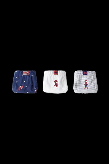 1 1/2-6 YEARS/ 3-PACK OF SPIDEY © MARVEL BRIEFS - Navys / Ecrus by Zara