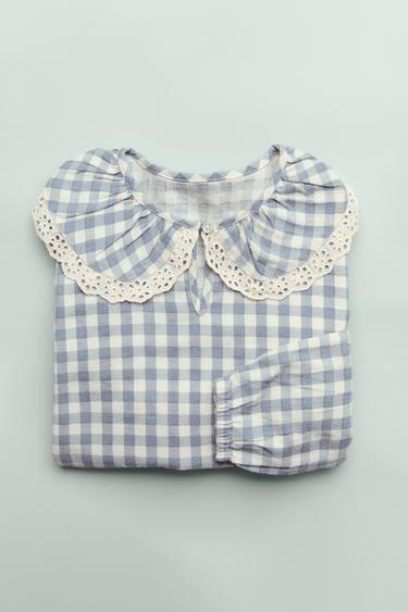 3-6 AÑOS/ CAMISÓN CUADRO VICHY - Gris de Zara