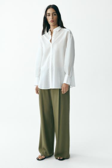 CAMISA RAYAS - Blanco de Zara - Imagen 0