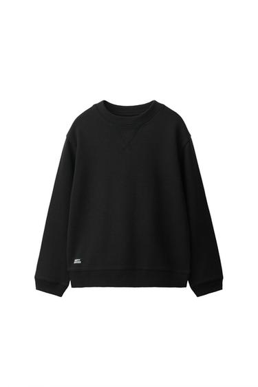 Zara JEDNOBOJNA OTTOMAN MAJICA – Crna