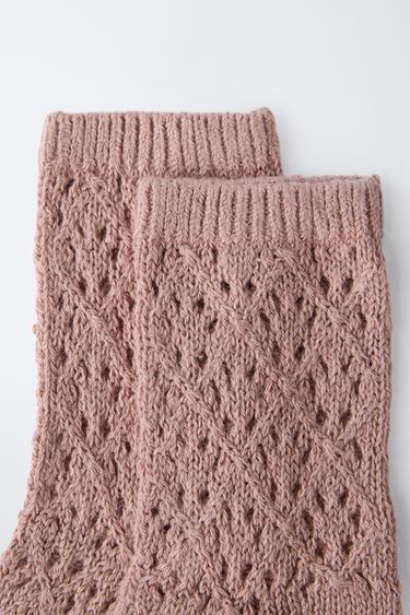 KNITTED COTTON SILK SOCKS - Pink by Zara - Image 1