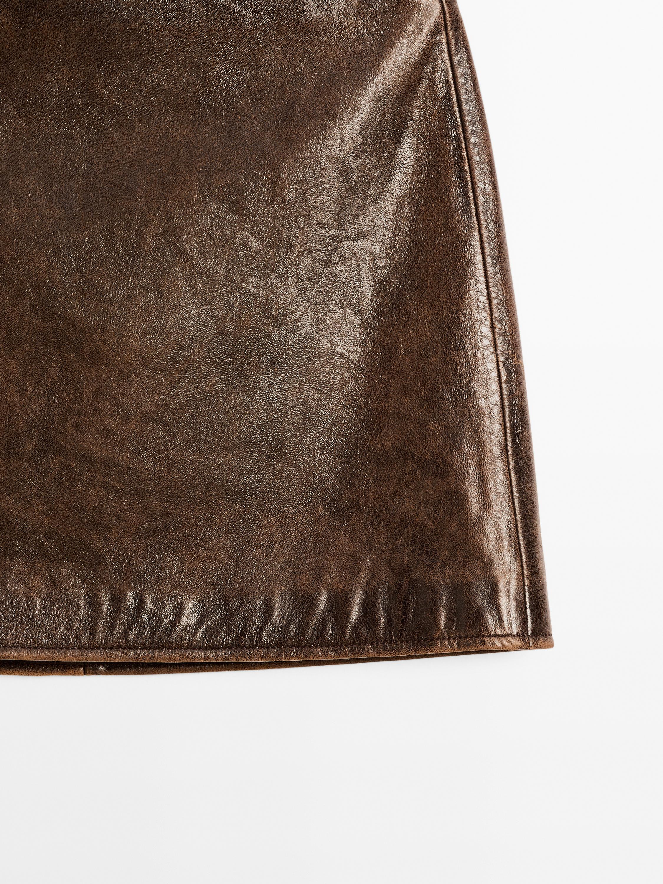 Minijupe en cuir nappa