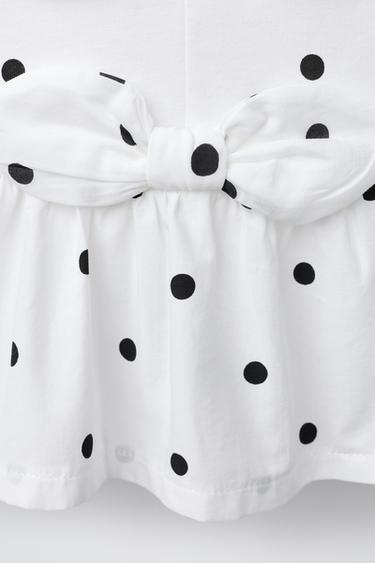 CONTRAST T-SHIRT WITH BOWS - Black / White by Zara - Image 3