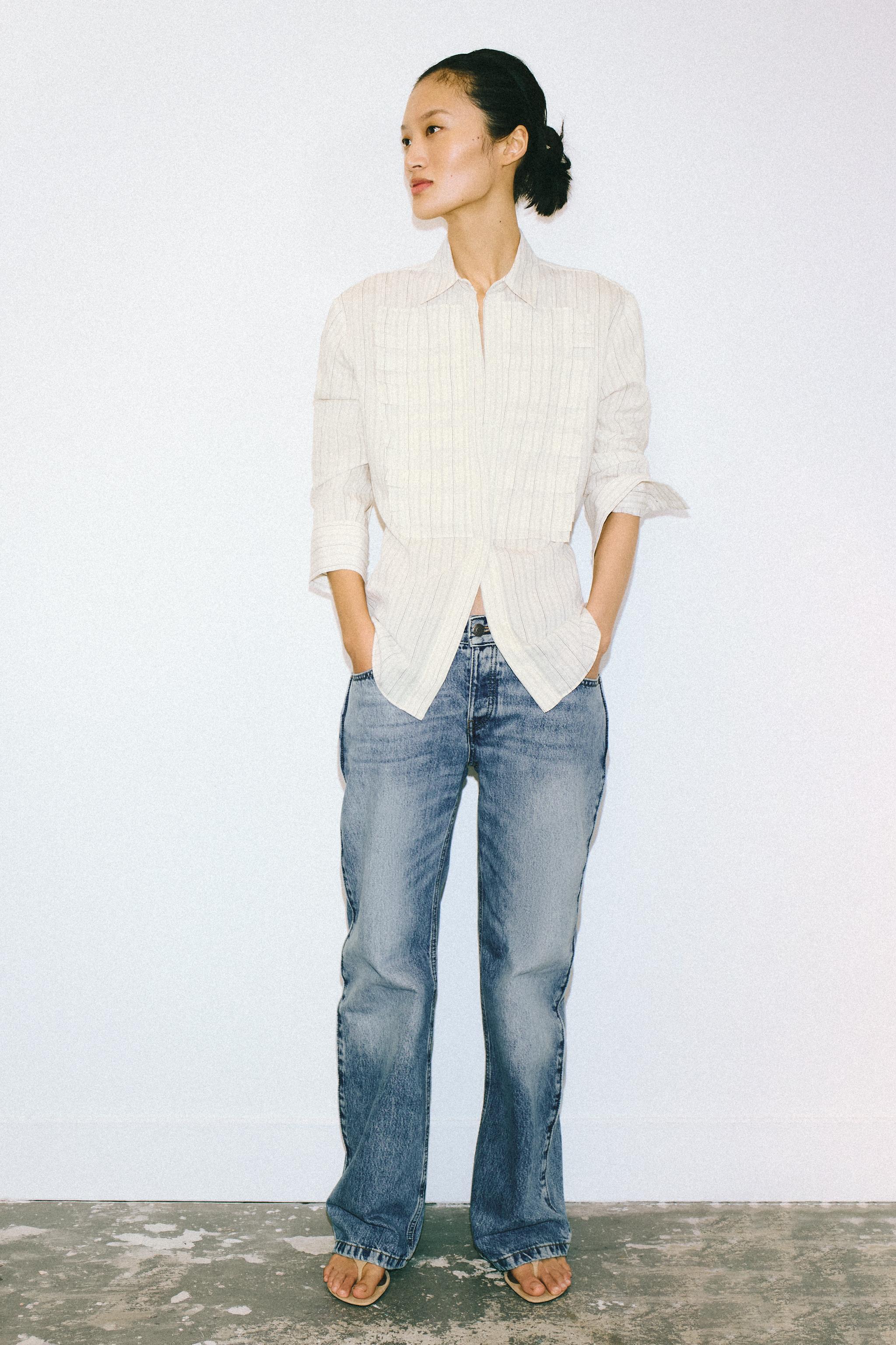 PLEATED STRIPED SHIRT ZW COLLECTION LIMITED EDITION