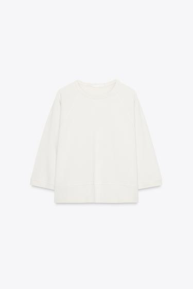 RAGLAN SLEEVE SWEATSHIRT - Sand by Zara