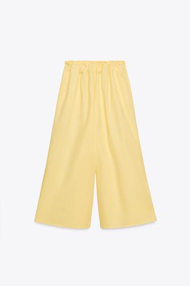 PANTALÓN CULOTTE - Amarillo de Zara