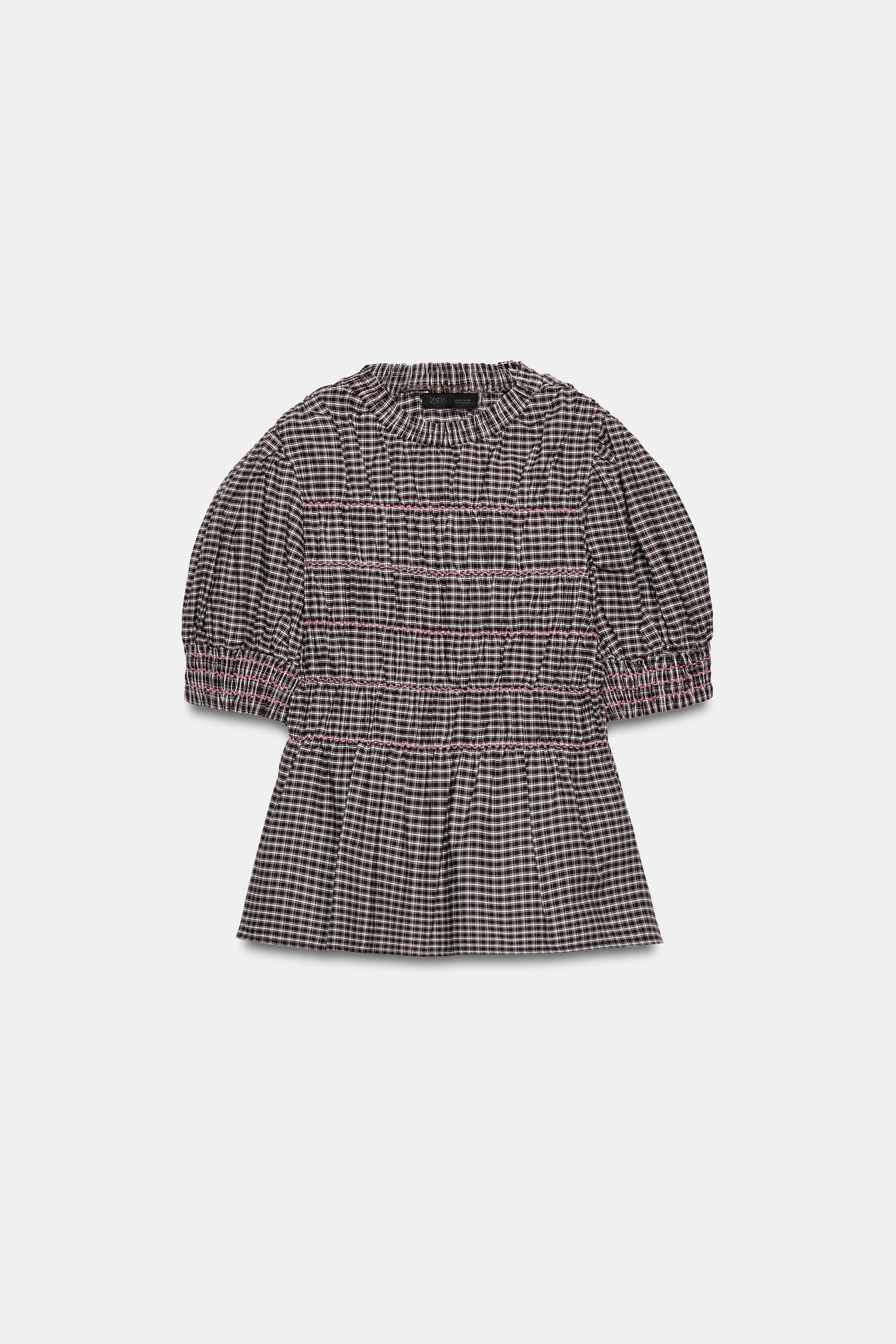 CHEMISE À CARREAUX NID D'ABEILLE