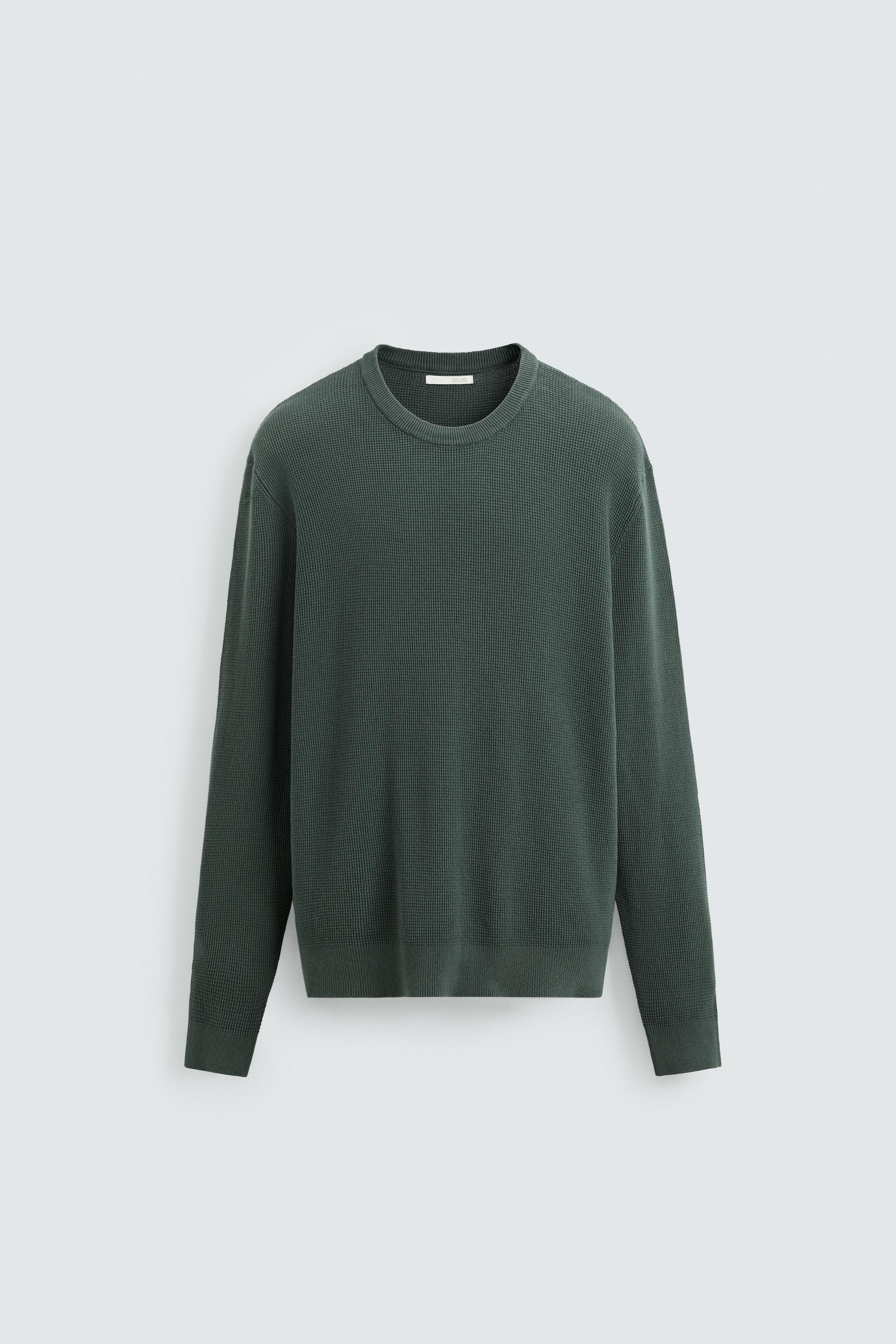 REGULAR FIT TEXTURED SWEATER - Navy blue | ZARA United States