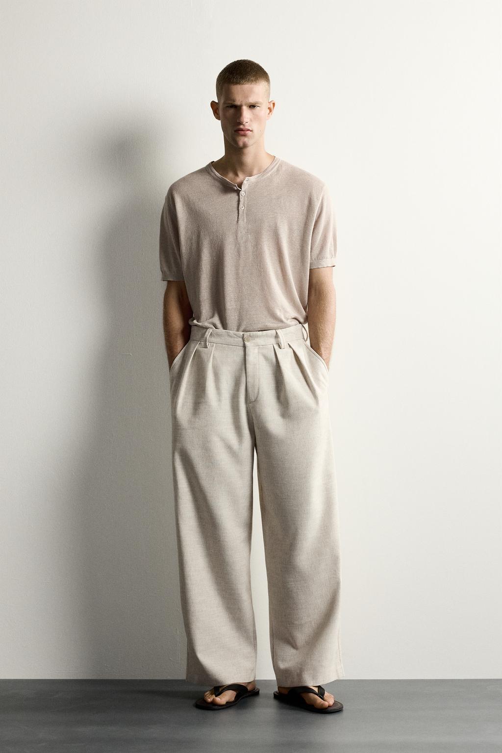 Zara Büzməli toxumalı relaxed fit şalvar