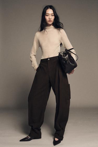 ZW COLLECTION CARGO KALHOTY BALLOON - Hnědá od Zara