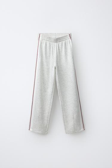 GYM TROUSERS WITH SIDE STRIPE - Grey marl by Zara