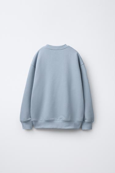 SWEAT À INSCRIPTION FLOQUÉE - Bleu clair de Zara - Image 1