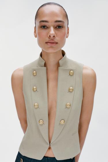 CHALECO BOTONES SOLAPA - Arena de Zara