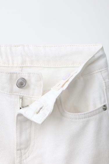 WIDE-LEG JEANS WITH CROCHET FLOWERS - White by Zara - Image 2
