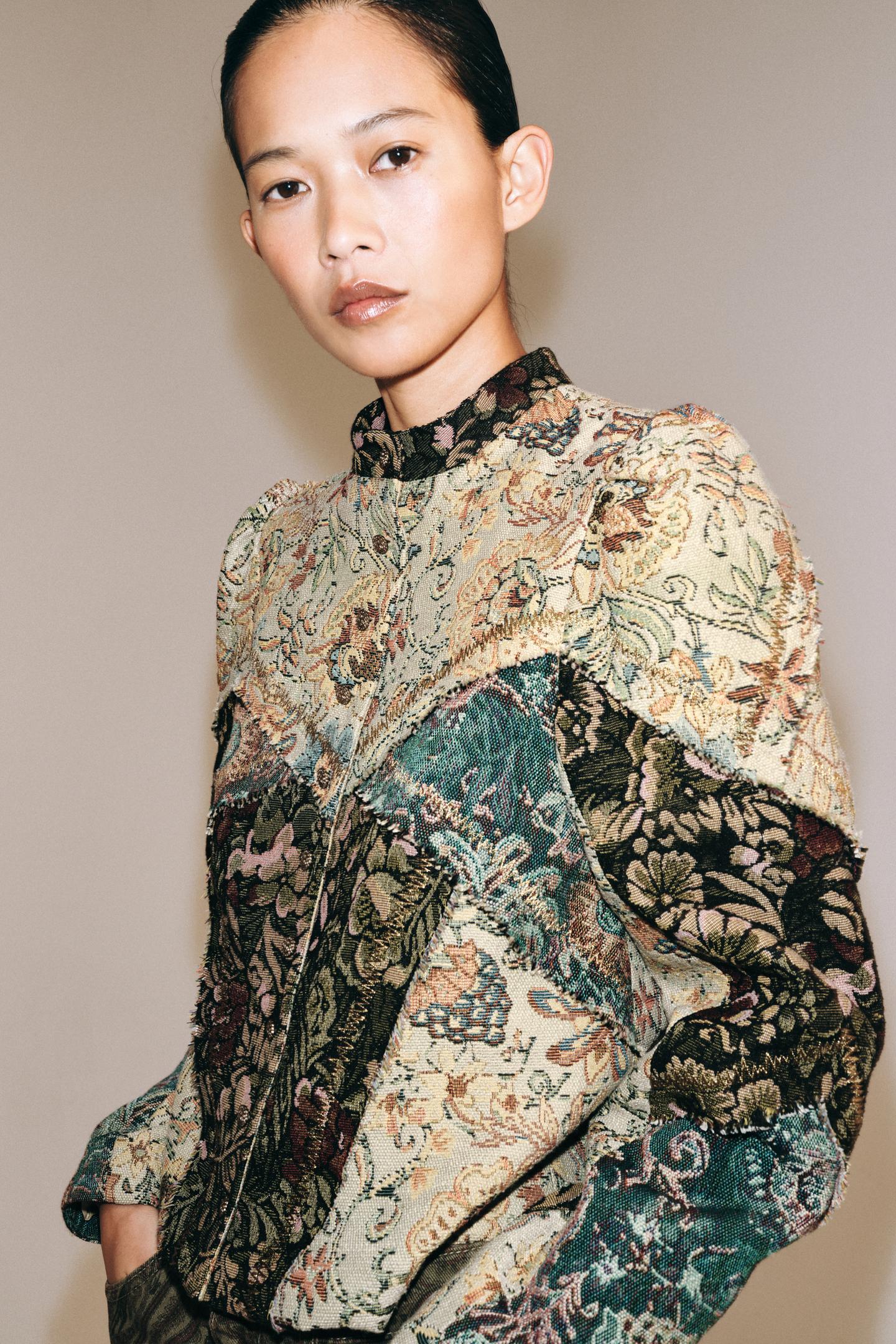 Женская куртка Zara ZW Collection Jacquard, цвет: Разноцветный — фото 2