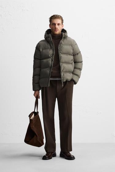 ПУХОВИК С КАПЮШОНОМ — СВЕТЛЫЙ ХАКИ от Zara — изображение 0