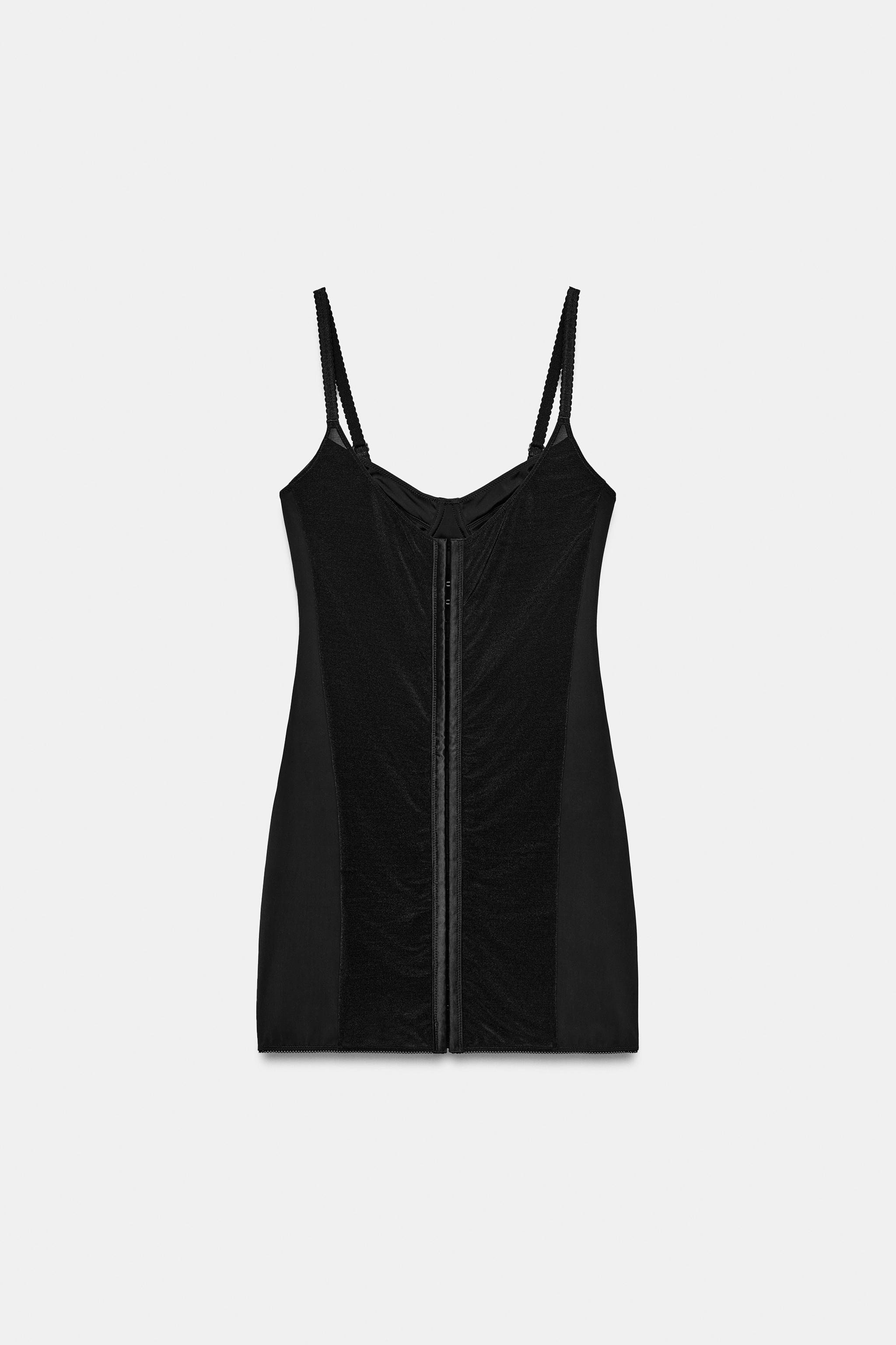 Zara MIXED FABRIC CORSET DRESS — фото 6