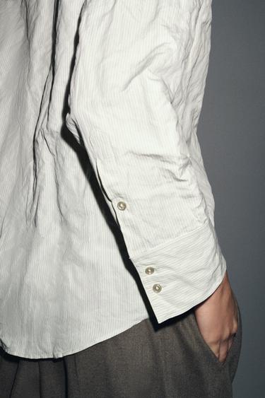 CHEMISE À RAYURES EFFET FROISSÉ ZW COLLECTION - rayures de Zara - Image 2