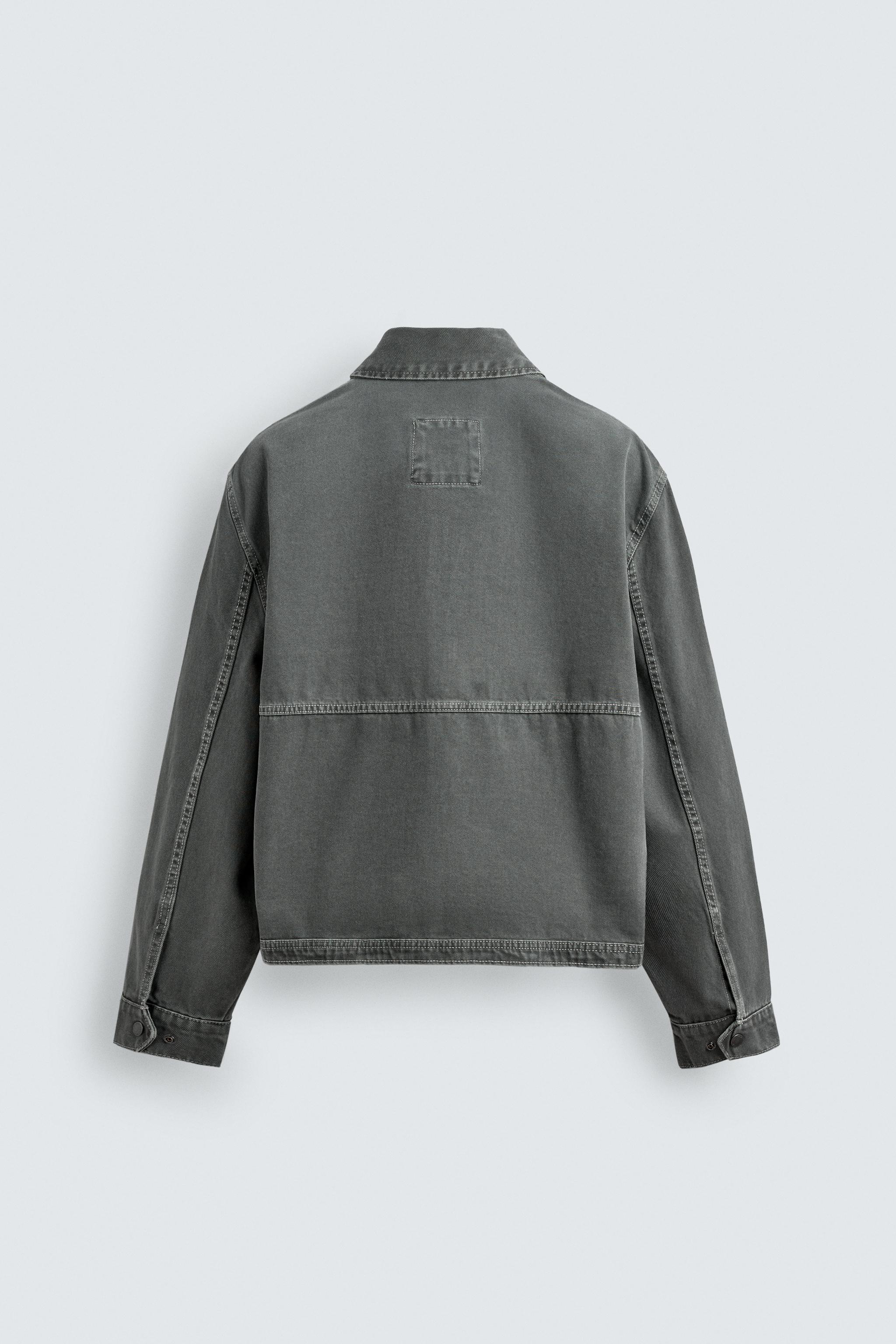 コントラストステッチ ボクシーフィットジャケット - ブラウン | ZARA