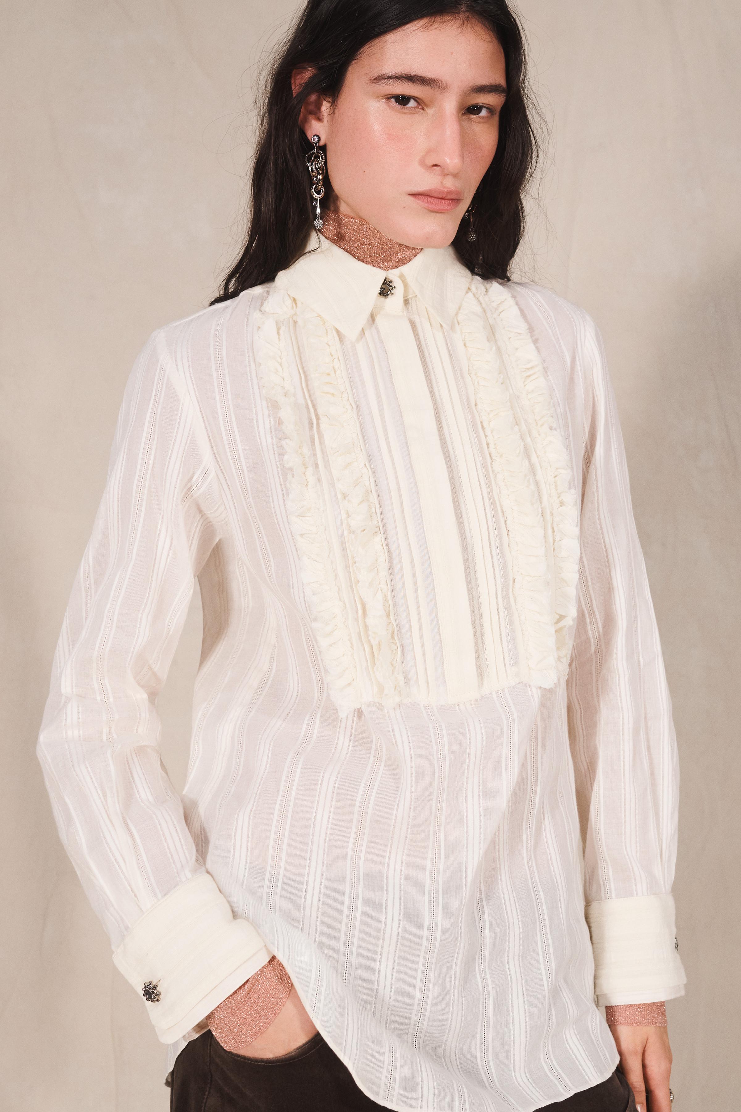 LIMITED EDITION RUFFLE SHIRT WITH JEWEL BUTTONS