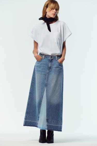 تيشرت بجيب بوبلين - أبيض الخاص بـ Zara