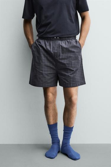 COMBINED CHECK BERMUDA PYJAMA SET - Navy blue by Zara - Image 3