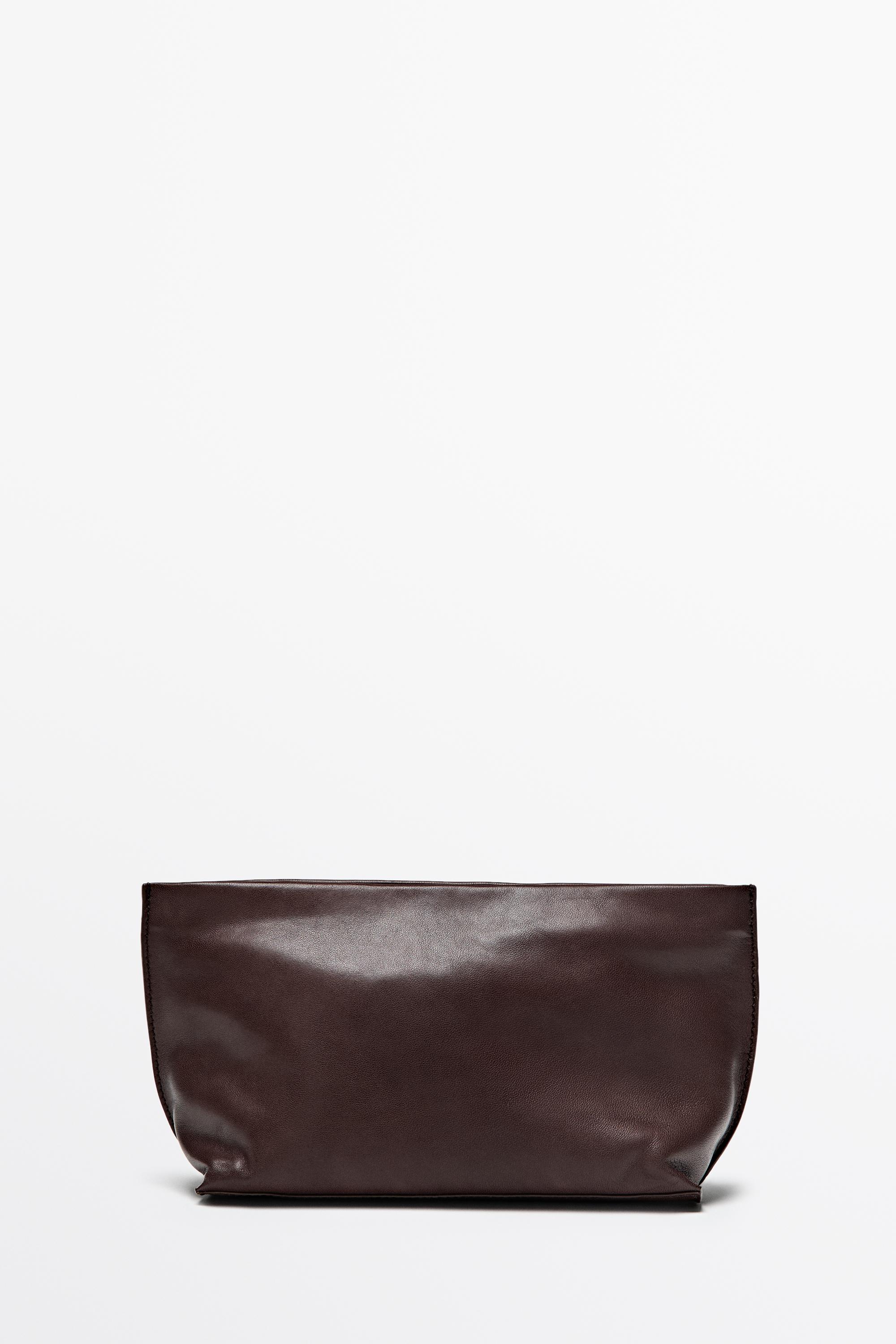 Large soft nappa leather toiletry bag