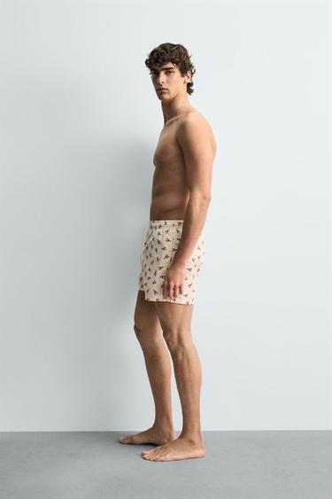 MID-LENGTH LOBSTER SWIM SHORTS - Ecru by Zara - Image 3